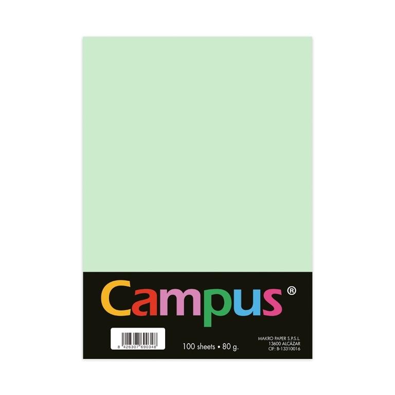 Campus Papel A4 80g 100 Hojas Verde Claro