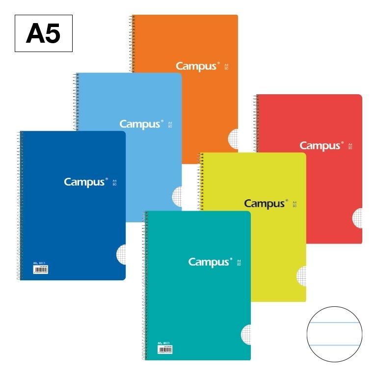 Campus Libreta Espiral A5 Rayado Tapa Básica 80 Hojas 60g
