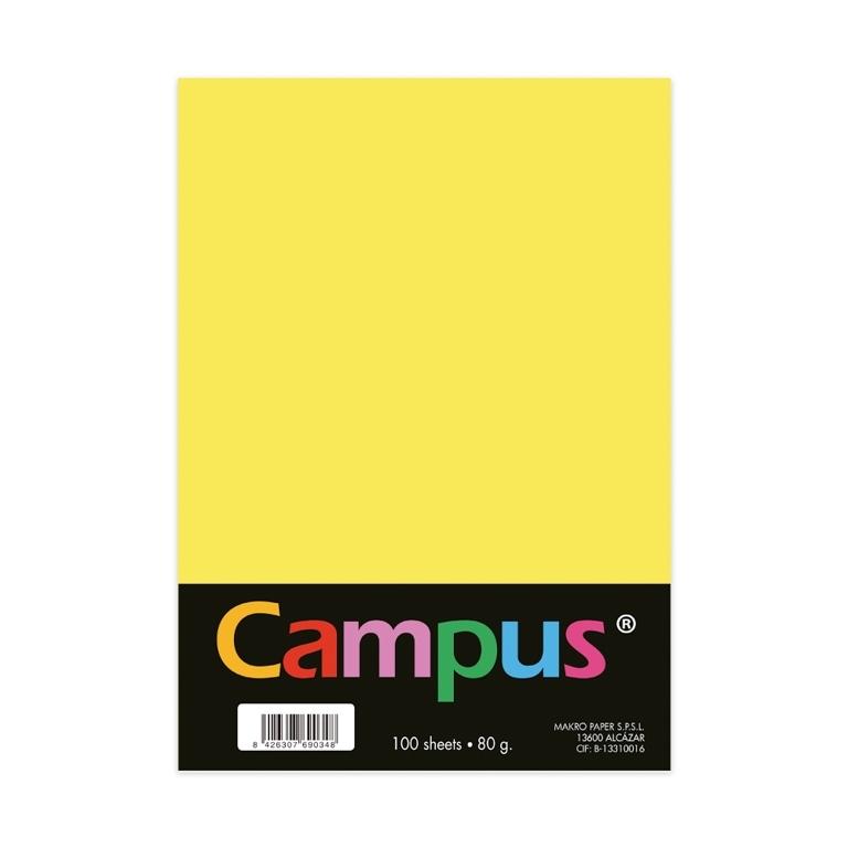 Campus Papel A4 80g 100 Hojas Amarillo