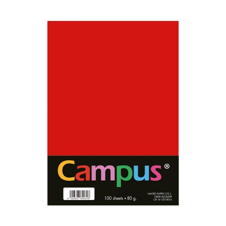 Campus Papel A4 80g 100 Hojas Rojo