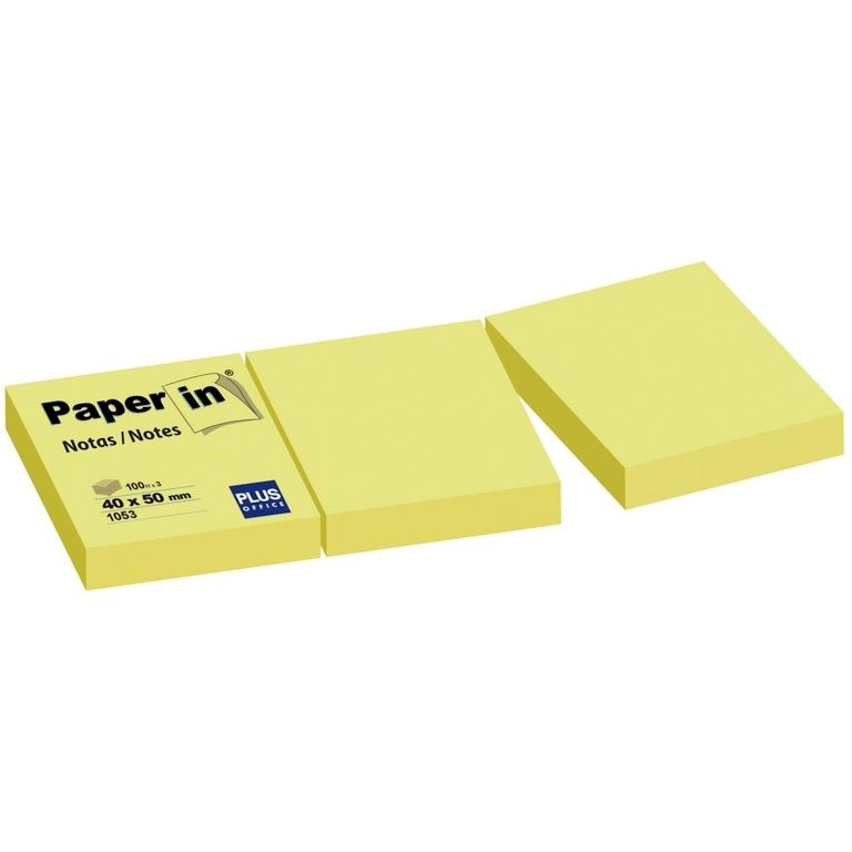 Plus Office Paper In Notas Adhesivas 40X50 100H Amar./3U
