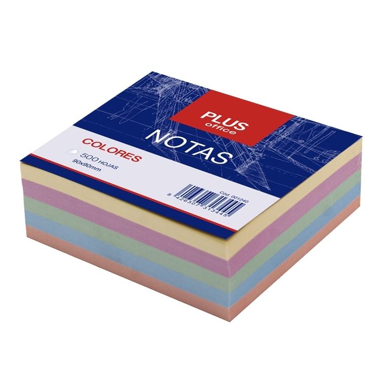 Plus Office Taco Notas 90mmx90mm Colores Surtidos 500 Hojas