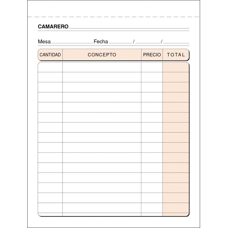 Plus Office Talonario Camareros Duplicado 109x153 mm 50 Juegos