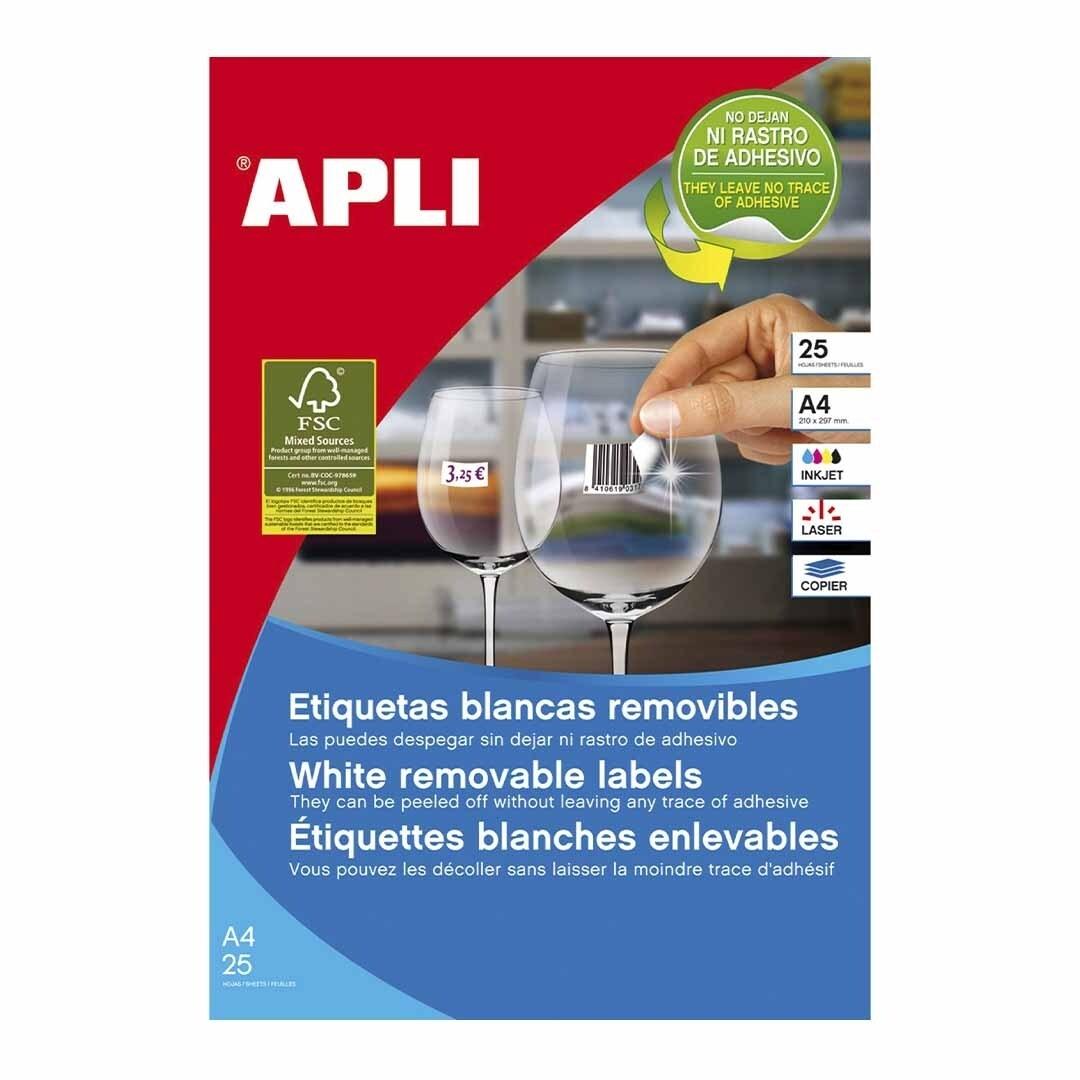 Apli Etiquetas Adhesivas Removibles 35,6x16,9mm (25 hojas)
