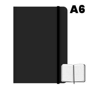Campus University Libreta Cosida A6 Rayado Negro