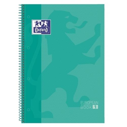 Oxford Libreta Espiral A4 Cuadrícula 5mm Tapa Extradura 80 Hojas 90g Ice Mint