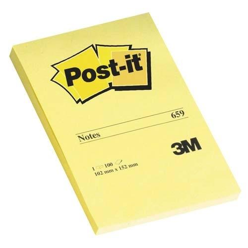 3M Post-It Notas Adhesivas 102x152 mm 100 Hojas Amarillo