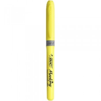 Marcador fluorescente punta biselada 1,6-3,4mm. Highlighter Grip amarillo Bic ESENCIALES