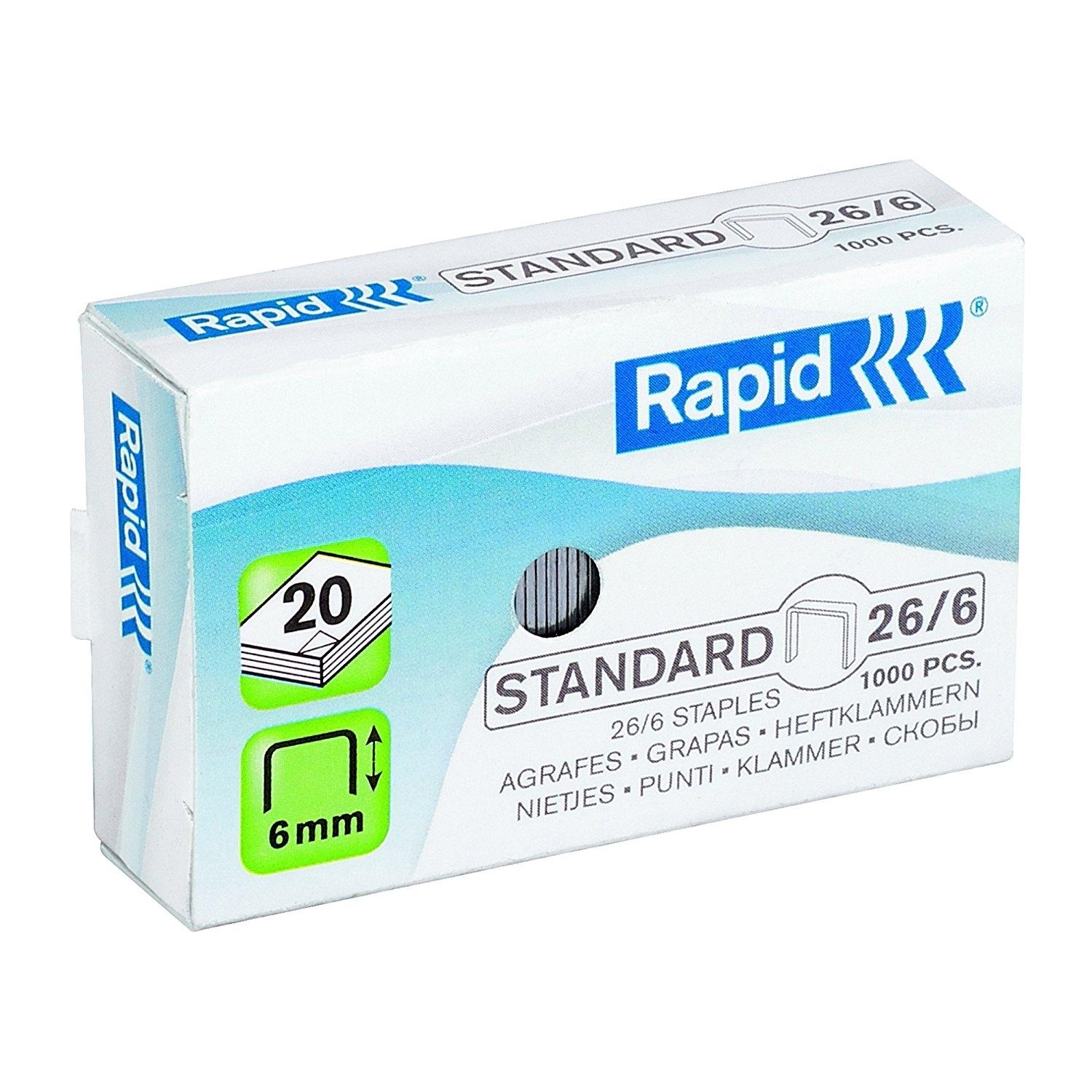 Rapid 26/6 Grapas Galvanizadas Standard (1000 ud.)