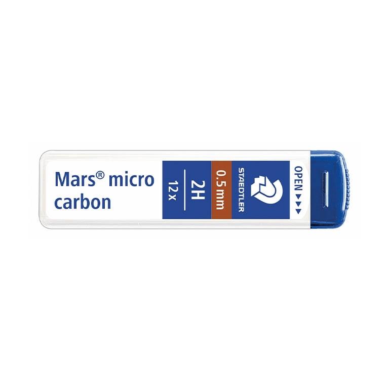Staedtler Mars Micro Carbon Minas Recambio 0,5 mm 2H (12 Uds.)