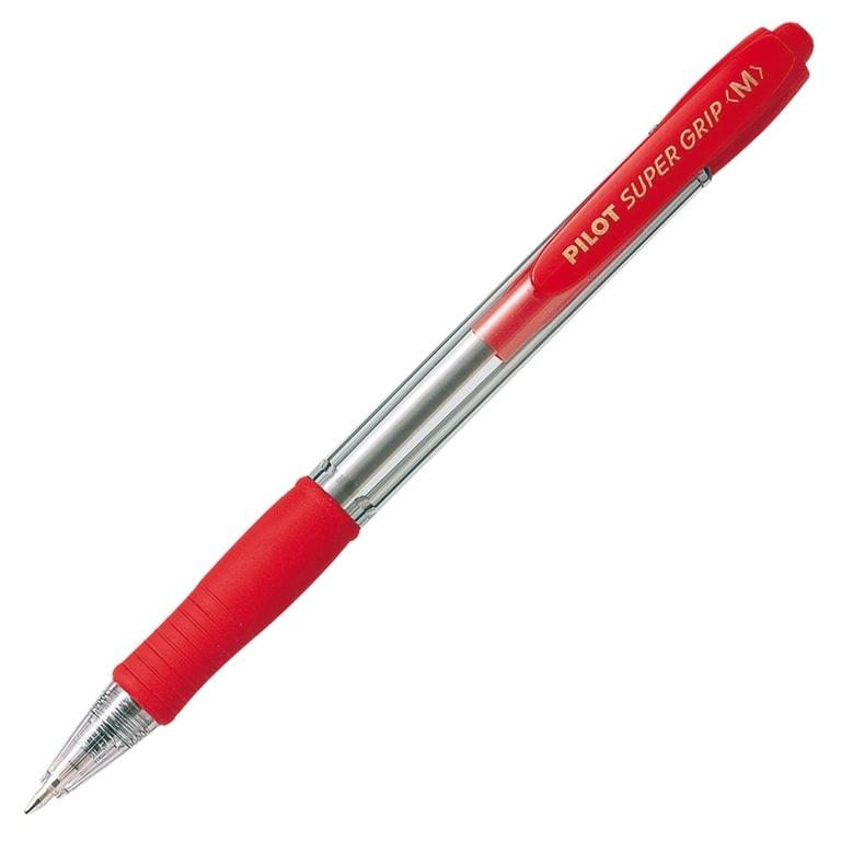 Pilot Super Grip Bolígrafo Retráctil Tinta Aceite 0,4mm Rojo