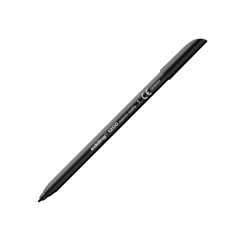 Edding 1200 Rotulador Punta Fibra Redonda 1 mm. Negro
