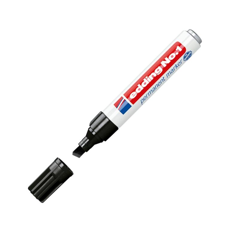 Edding No. 1 Marcador Permanente Punta Biselada 1-5 mm Negro