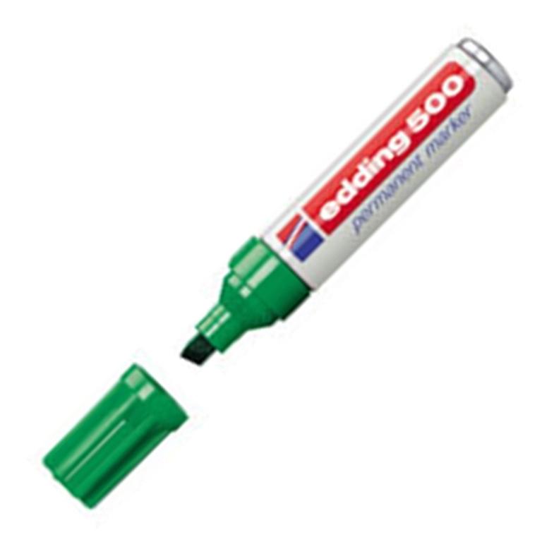 Edding 500 Marcador Permanente Punta Biselada 2-7 mm Verde