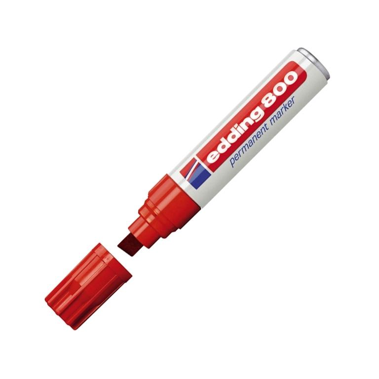 Edding 800 Marcador Permanente Punta Biselada 4-12 mm Rojo