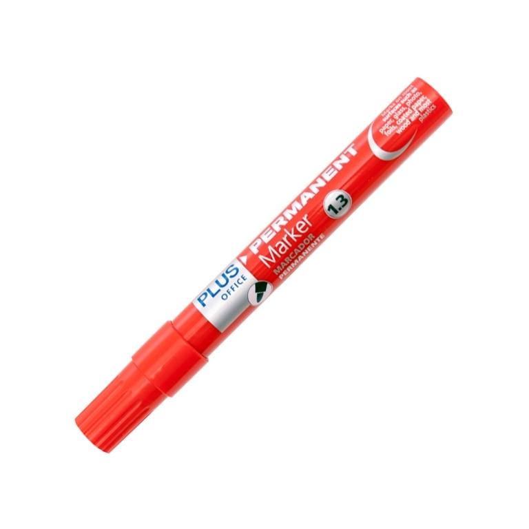 Plus Office Plus Marker Marcador Permanente Punta Redonda 1,3 mm Rojo