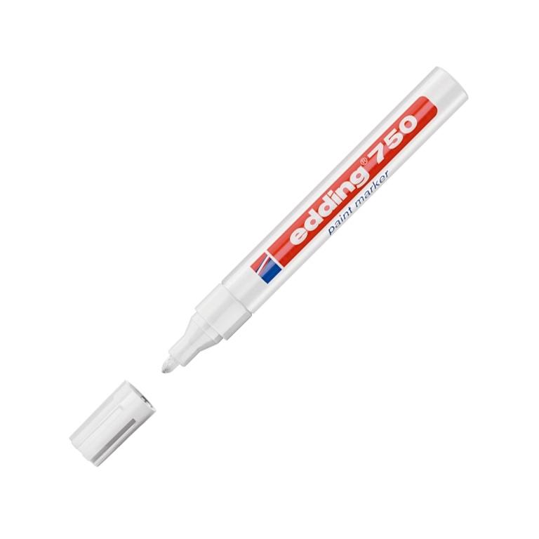 Edding 750 Marcador Tinta Opaca Permanente Punta Redonda 2-4 mm Blanco