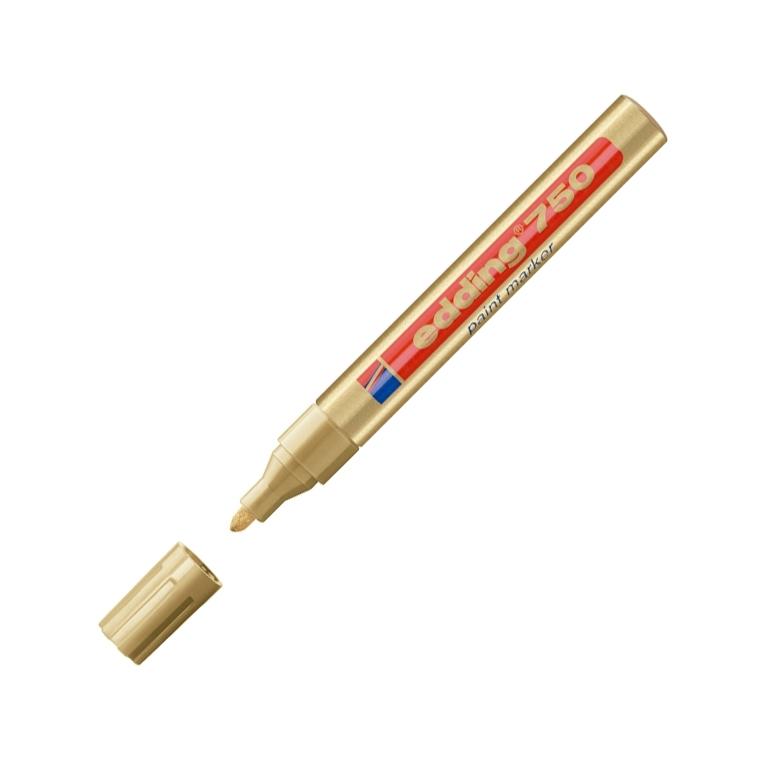 Edding 750 Marcador Tinta Opaca Permanente Punta Redonda 2-4 mm Oro
