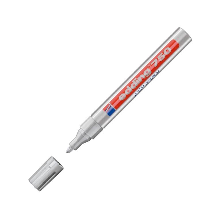 Edding 750 Marcador Tinta Opaca Permanente Punta Redonda 2-4 mm Plata
