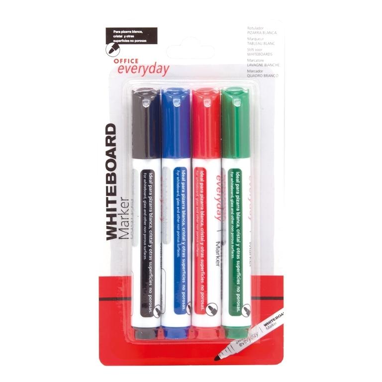 Campus University Estuche 4 Rotuladores Pizarra Blanca Punta 2 mm Colores Surtidos