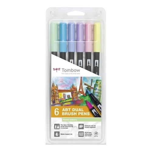 Tombow Estuche Rotuladores Doble Punta 6 Colores Pastel