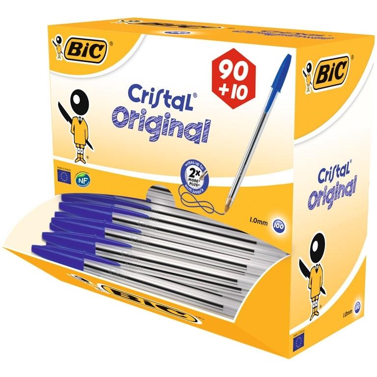Bic Cristal Original Pack 90+10 Bolígrafo Tinta Aceite 1mm Azul