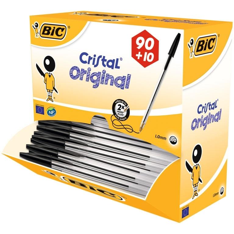 Bic Cristal Original Pack 90+10 Bolígrafo Tinta Aceite 1mm Negro