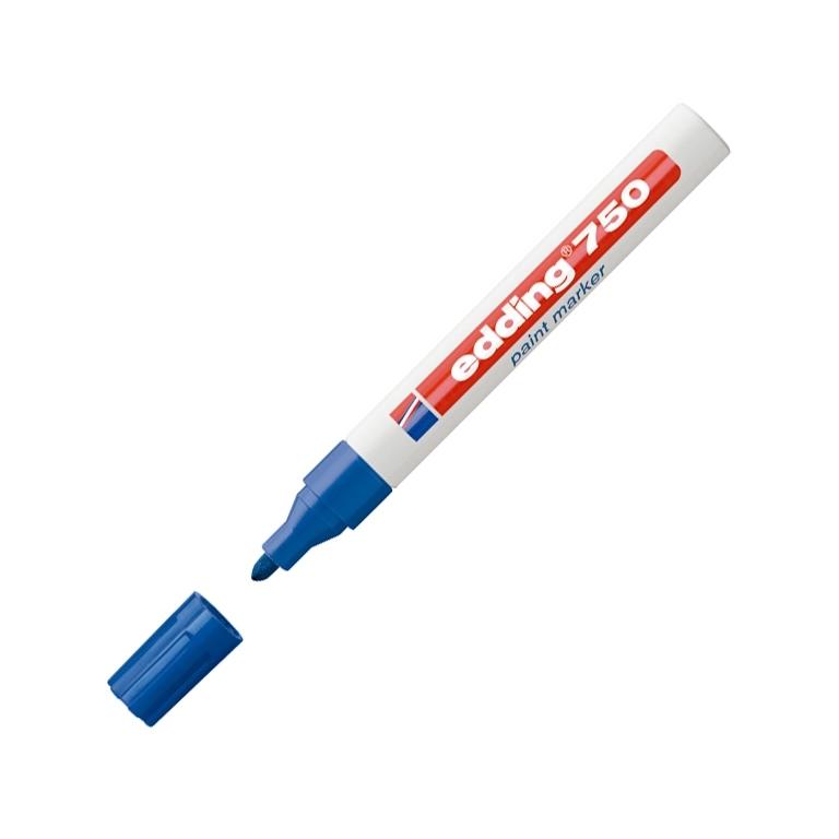 Edding 750 Marcador Tinta Opaca Permanente Punta Redonda 2-4 mm Azul
