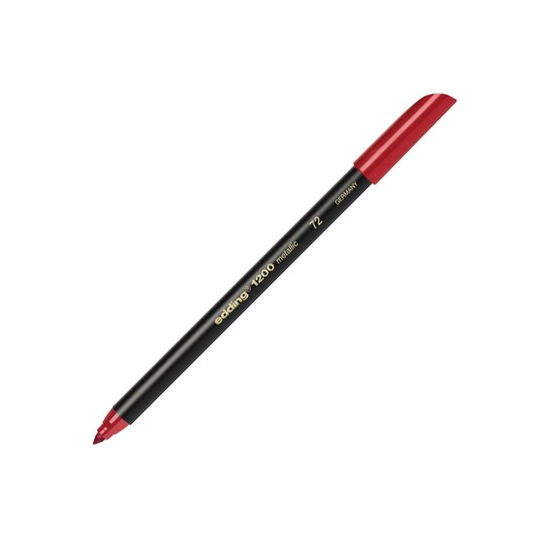 Edding 1200 Rotulador Punta Fibra Redonda 1 mm. Rojo Metálico