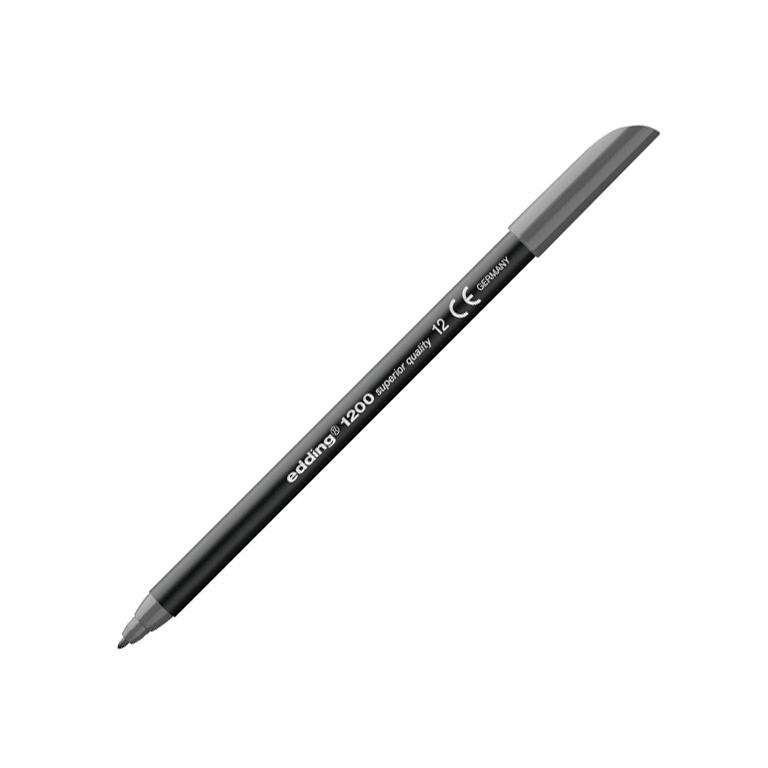 Edding 1200 Rotulador Punta Fibra Redonda 1 mm. Gris