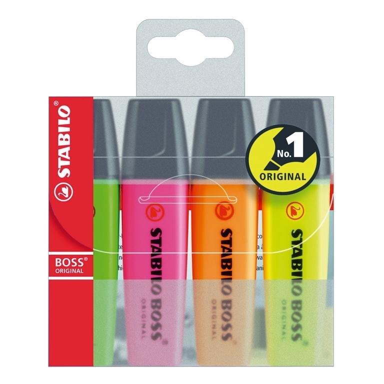 Stabilo Boss Original Blister 4 Subrayadores Fluorescentes