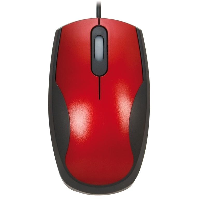 Plus Office Ratón Óptico Cable Negro/Rojo