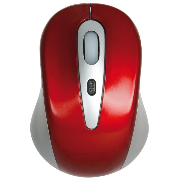 Plus Office Ratón Óptico Inalámbrico Gris/Rojo