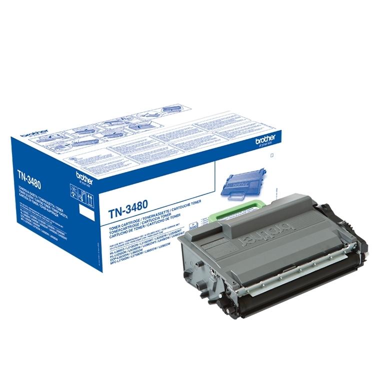 Brother TN-3480, TN3480, Tóner Original Negro, Alta Capacidad