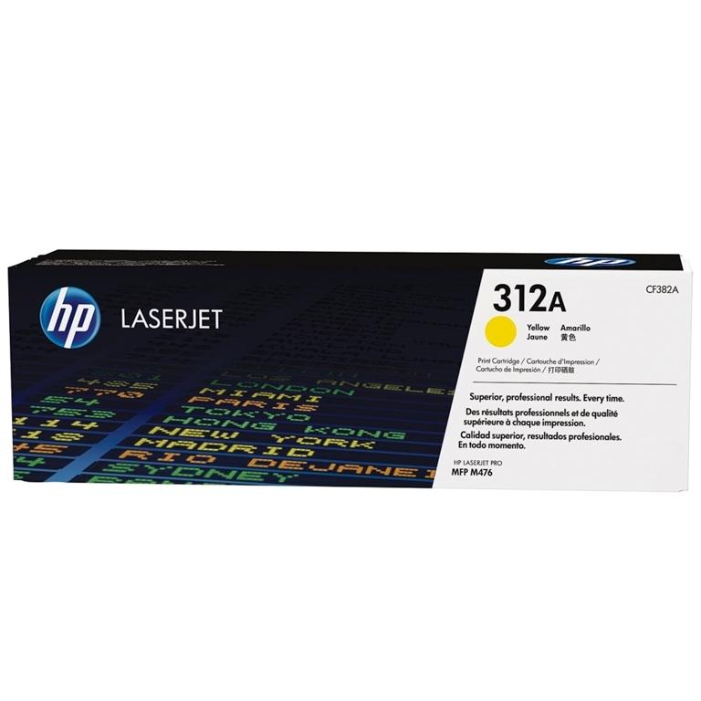HP 312A, CF382A, Tóner Original Amarillo