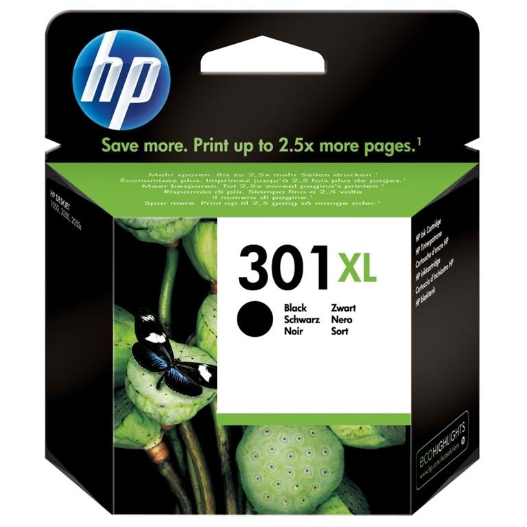 HP 301XL, CH563EE, Cartucho Tinta Negro, Alta Capacidad