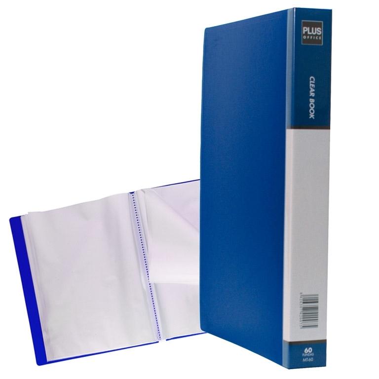 Plus Office Carpeta Fundas A4 Flexible 60 Fundas Azul