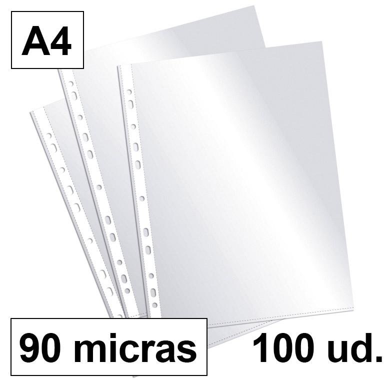 Plus Office Funda Multitaladro A4 Polipropileno 90 Micras Cristal (100 Ud.)