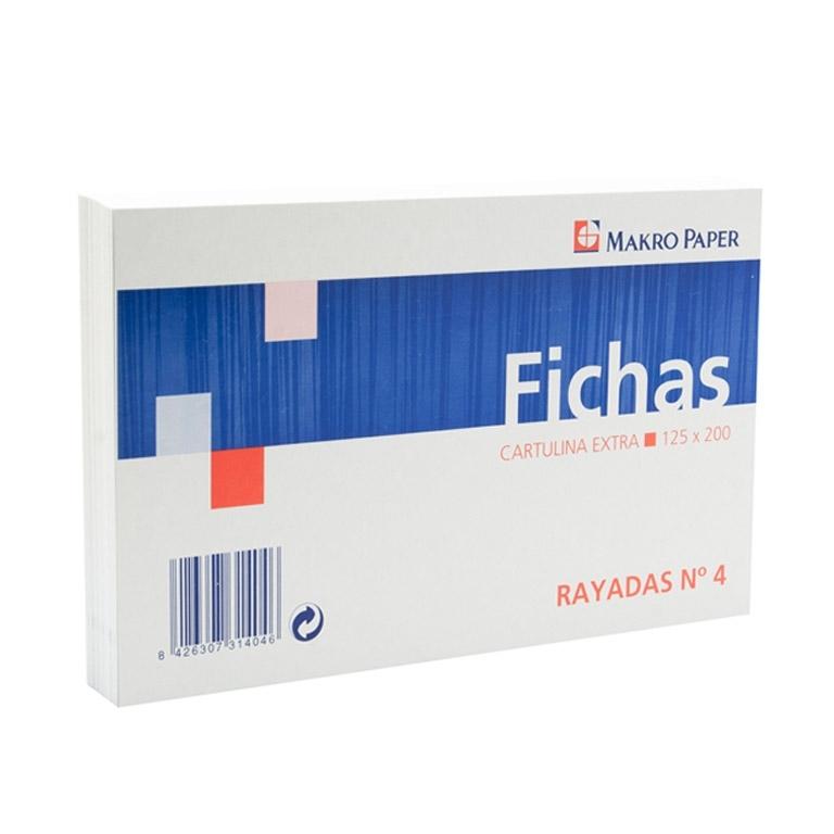 Plus Office Fichas Rayadas 125x200 mm Nº4 100 Hojas