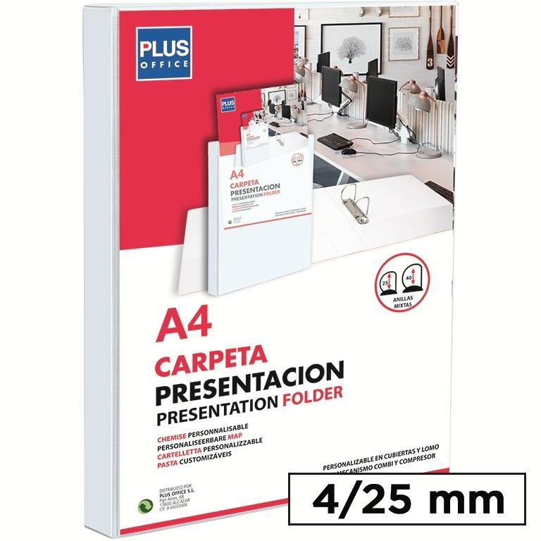 Plus Office Carpeta Canguro Rígida 4 Anillas 25mm