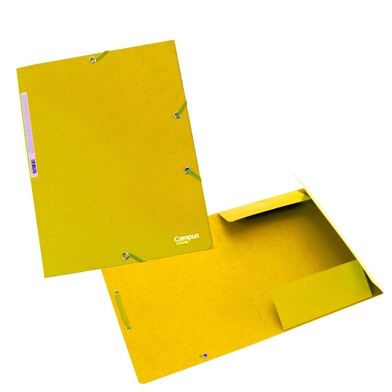 Campus University Carpeta Cartón A4+ Gomas y Solapas Amarillo