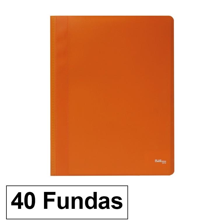 Plus Office Carpeta Fundas A4 Flexible Polipropileno 40 Fundas Naranja