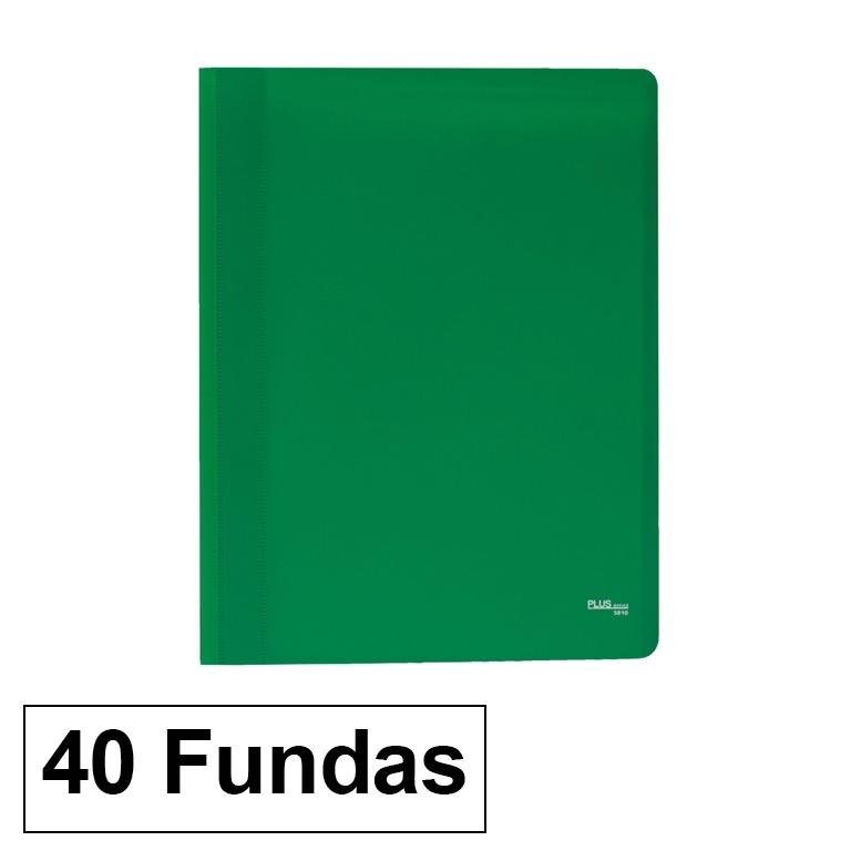 Plus Office Carpeta Fundas A4 Flexible Polipropileno 40 Fundas Verde