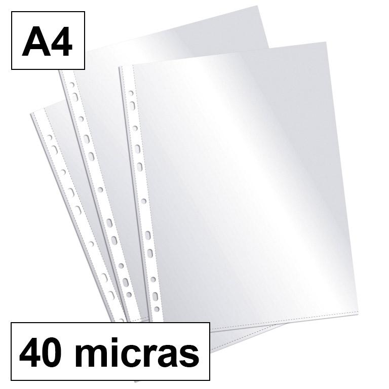 Plus Office Fundas Multitaladro A4 Cristal 40 Micras (200 ud.)
