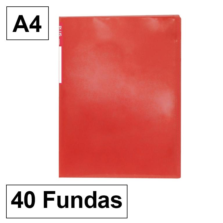 Das Carpeta Fundas Plus A4 40F Tras.Rojo