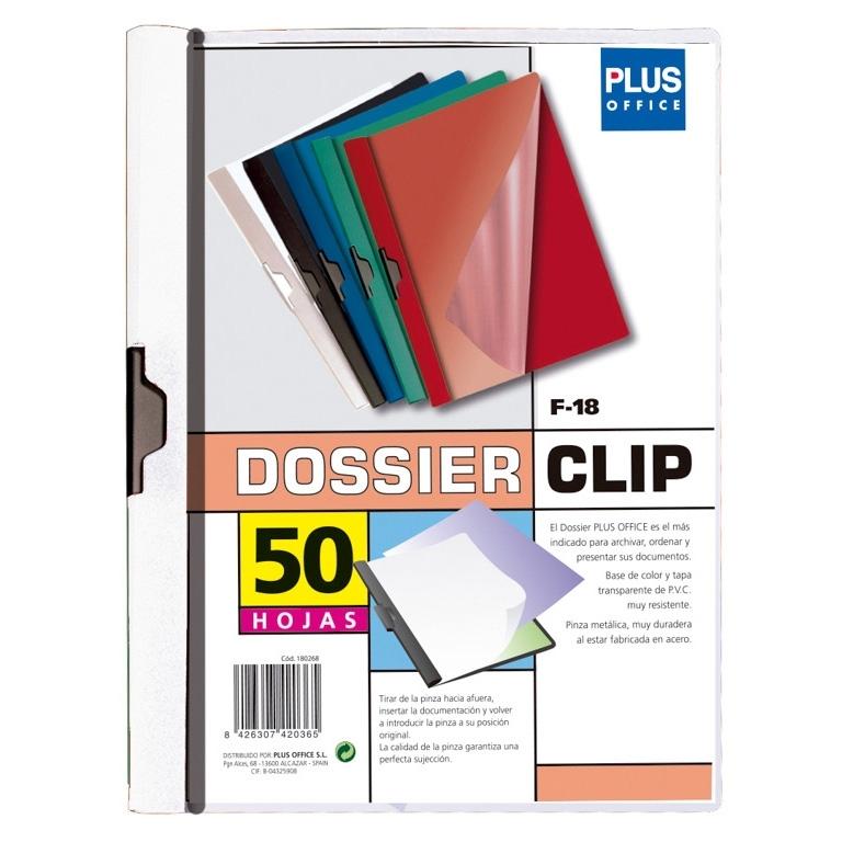 Plus Office Dossier F-18 Pinza Metálica 50 Hojas Blanco