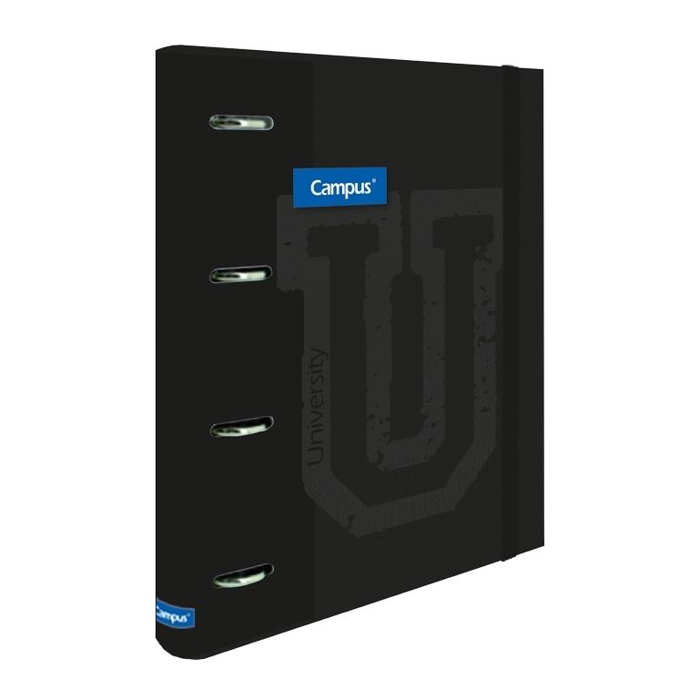 Campus University Carpeta Ringbook Soft 4 Anillas + Recambio Negro