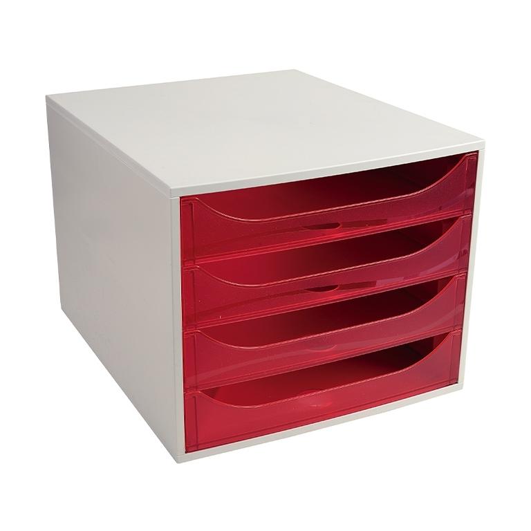 Exacompta Modulo 4 Cajones A4+ Rojo