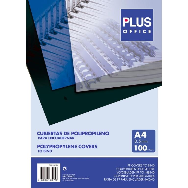 Plus Office Cubierta Encuadernar Polipropileno A4 500 Micras Transparente (100 ud.)