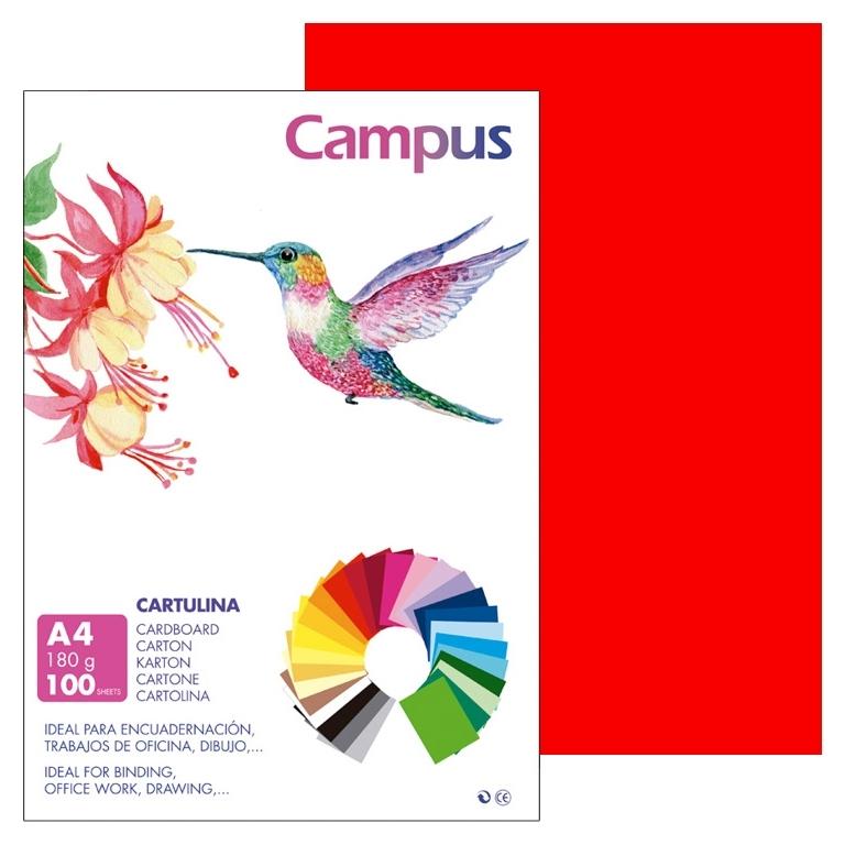 Campus Cartulina A4 180Gr Rojo (100)